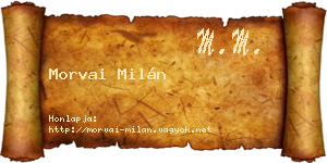 Morvai Milán névjegykártya