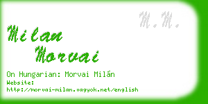 milan morvai business card