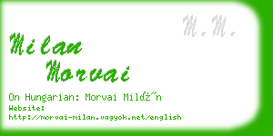 milan morvai business card